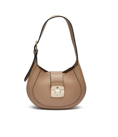 Кожаная сумка хобо furla club 2 s Furla - бежевый(WB01276 BX0053)