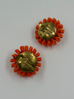 Клипсы из оранжевого пластика West Germany