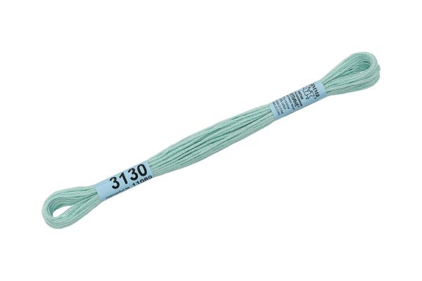 Мулине Gamma 100% хлопок, цв.3130 голубой, 24 мотка по 8 метров