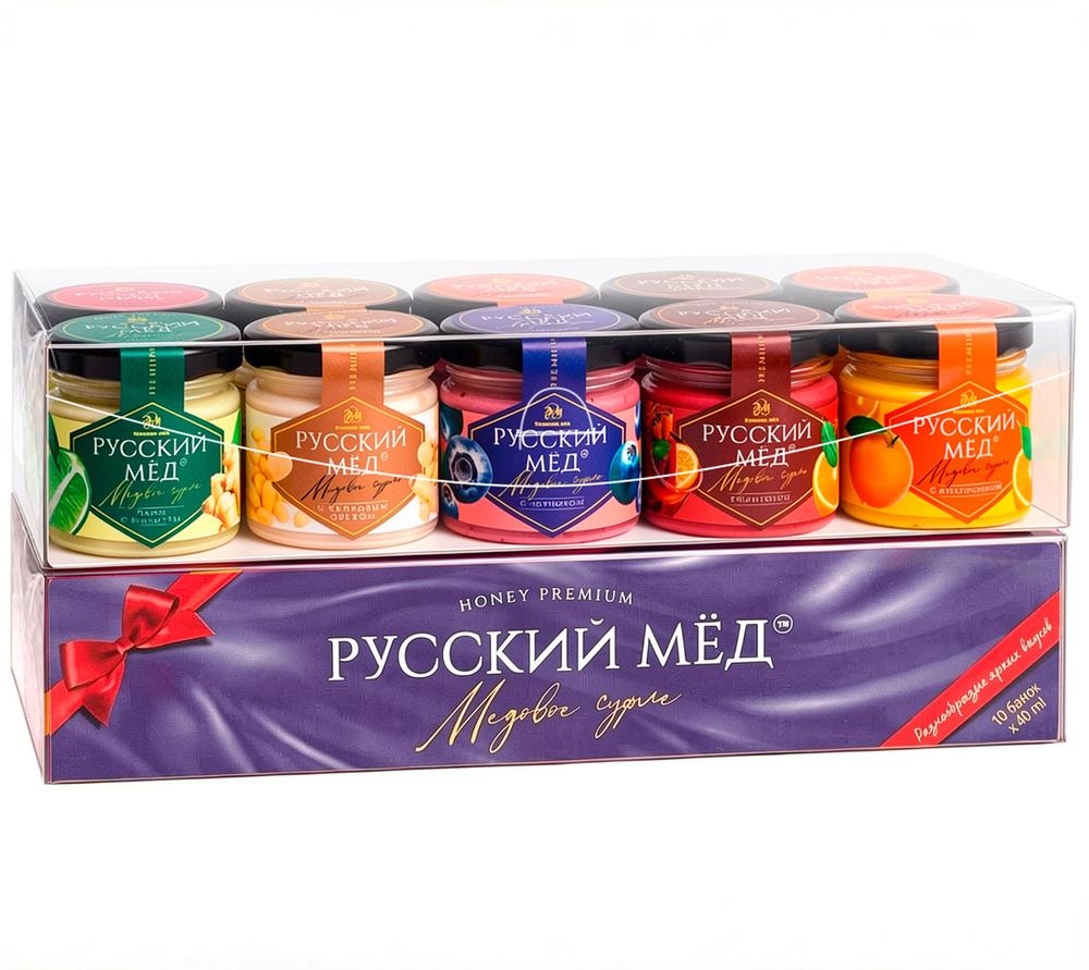 Подарочный набор Русский мёд 40 мл (10 шт.), фиолетовый