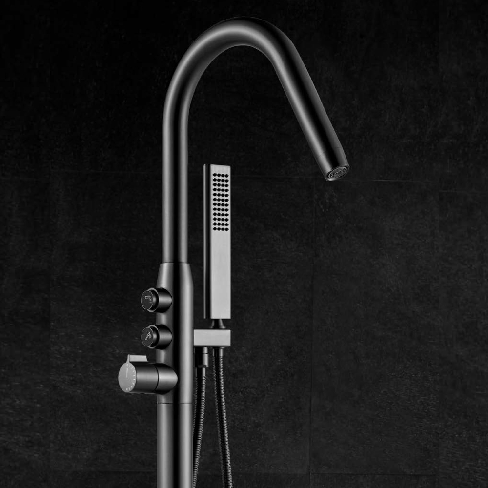 Смеситель для ванны Black&White Universe отдельностоящий, Gun Metal (U7752GM)