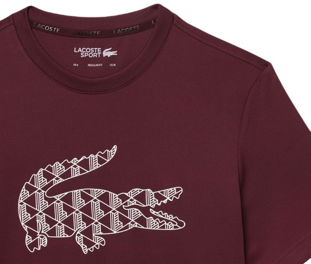 Мужская теннисная футболка Lacoste Ultra Dry Pique Tennis T-Shirt - Коричневый