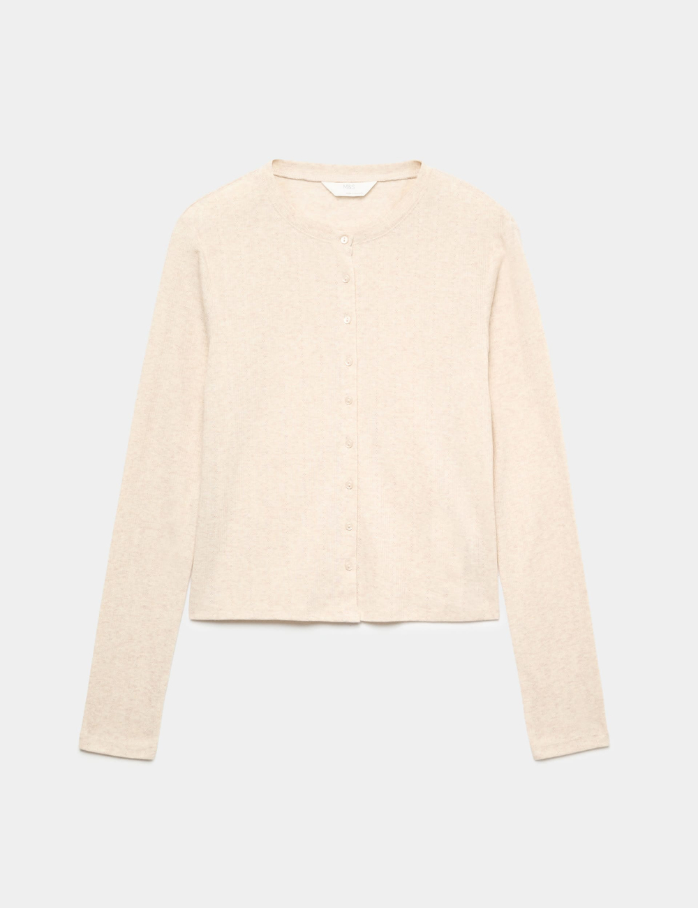 Кардиган из смесовой хлопковой ткани с ажурным узором - Marks & Spencer