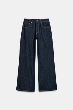 ZARA ДЖИНСЫ WIDE-LEG С НИЗКОЙ ПОСАДКОЙ — ZW COLLECTION, СИНИЙ