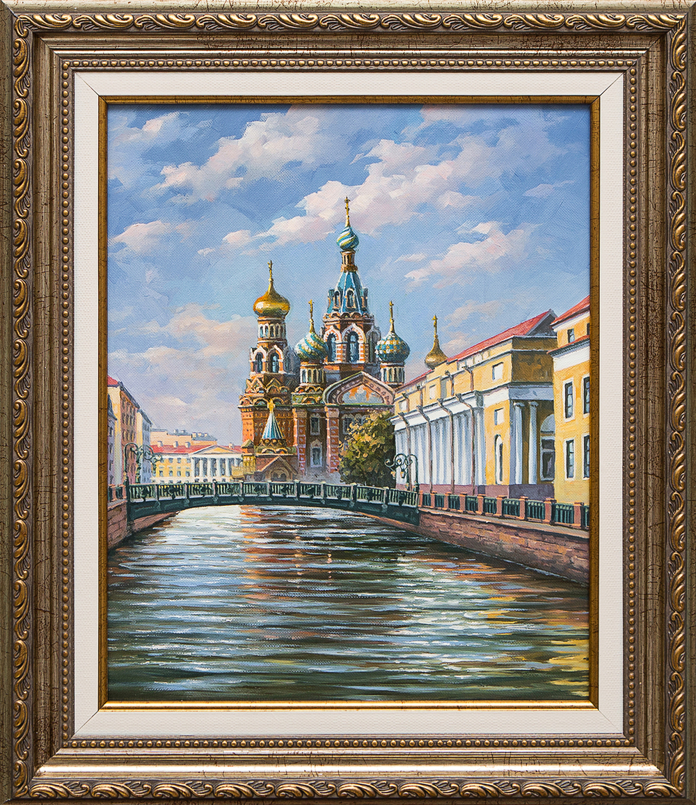Картина маслом "Храм Спаса-на-Крови" Гафиатуллин.