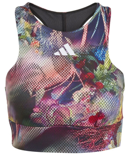 Женский топ теннисный Adidas Mel Crop Top - разноцветный/black