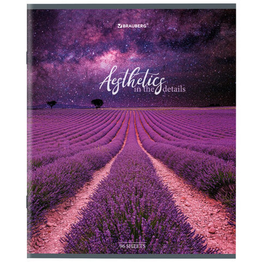 Тетрадь А5, 96 л., BRAUBERG, скоба, клетка, глянцевая ламинация, "Nature", 404427, 1шт