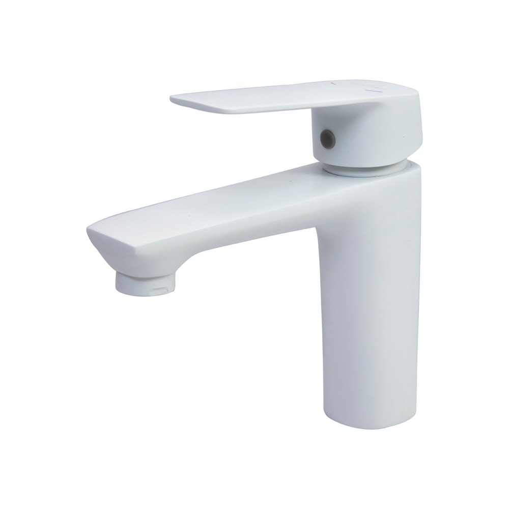 Смеситель для раковины 40k MIXLINE МЛ15-04 (ML15-04W) б/отв п/гайку (без подводки) БЕЛЫЙ