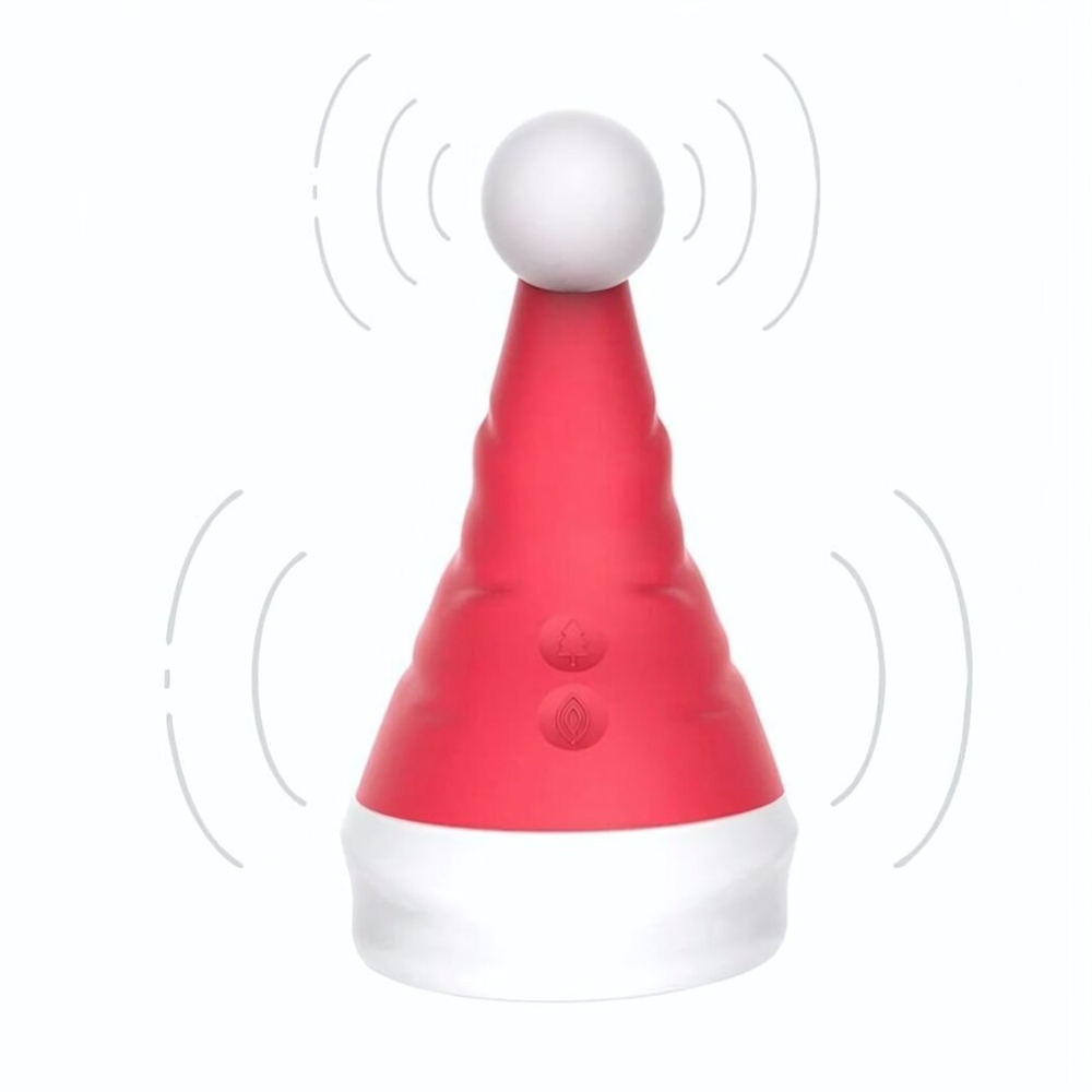 Красный вибростимулятор в форме колпака Magical Santa Hat (Цвет: красный)