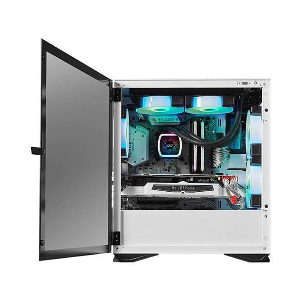 Корпус darkFlash DLM22, Без БП, mATX, белый, 2xUSB2, 1xUSB3, бок: закалённое стекло на шарнирах (DLM22-WH)