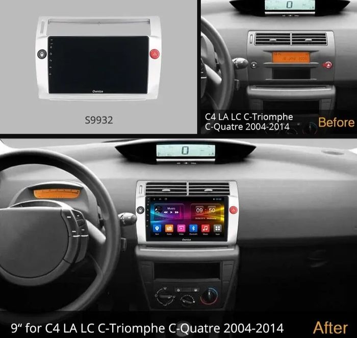 Магнитола для Citroen C4 2004-2011 - Kuberg OL-9932 QLed+2K, Android 13, Быстрейшая, CarPlay, 4G SIM-слот