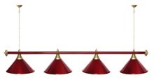 Лампа STARTBILLIARDS 4 пл. (плафоны хром,штанга золотая,фурнитура золото)