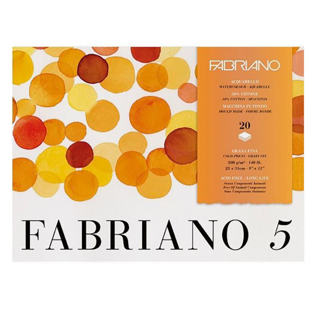 Альбом-склейка для акварели Fabriano 5 Фин 300 г/м², 23х31 см, лист, среднезернистая, Fabriano 19100258
