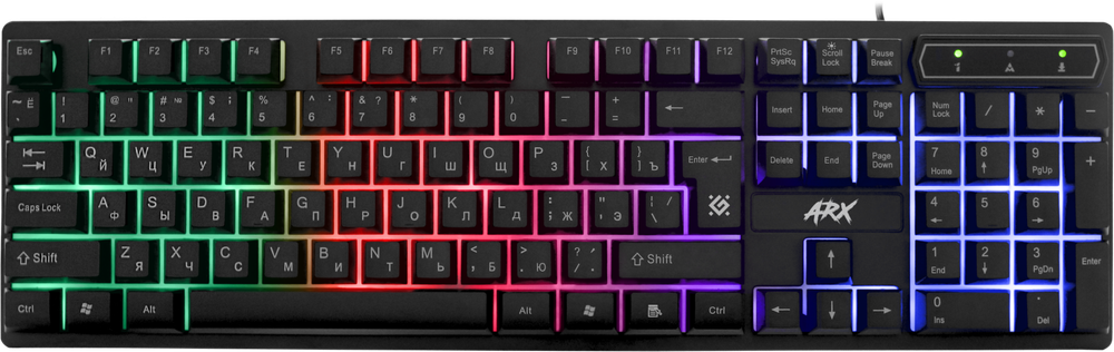 Клавиатура Defender GK-196L Arx игровая подсветка