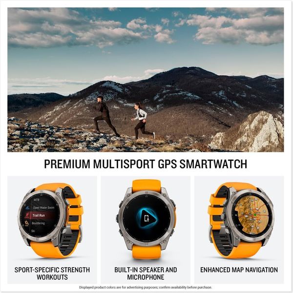 Умные часы Garmin Fenix 8 51 мм AMOLED Sapphire Titanium Оранжевый | Spark Orange (010-02905-11 | 010-02905-53)