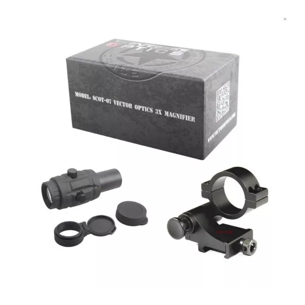 Увеличитель (магнифер) Vector Optics Maverick 3х26, H=36 мм, c откидным кронштейном Flip Side Mount