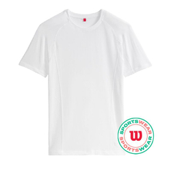 Мужская теннисная футболка Wilson Players Seamless Crew 2.0 - белый