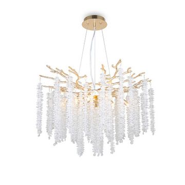 Подвесной светильник 8*G9 FR1010PL-08G золото Mineral Crystal Freya
