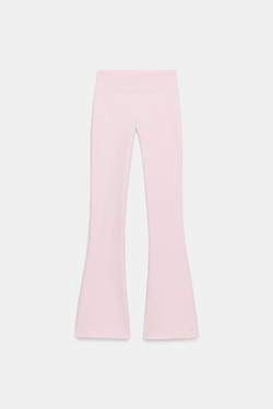 ZARA БРЮКИ FLARE ИЗ ФЛИСА, ПАСТЕЛЬНО-РОЗОВЫЙ