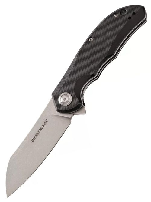 Нож складной GhostBlade Banshee, сталь D2, 58-62 HRC, Sheepfoot, рукоять G10 чёрная, замок Liner lock, флиппер, 128 г