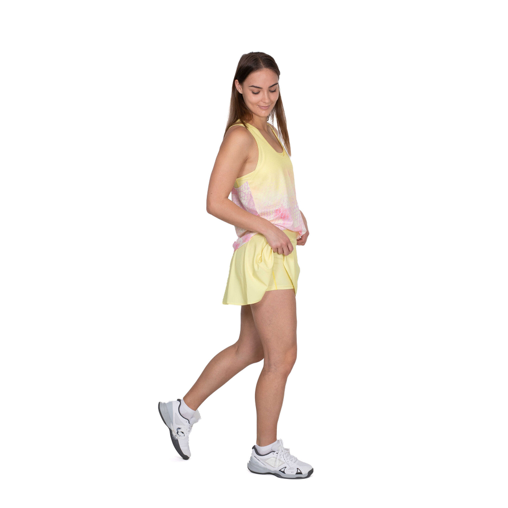 Женская теннисная майка BIDI BADU Waris Tech 2in1 Tank Top Women - Yellow, Pink