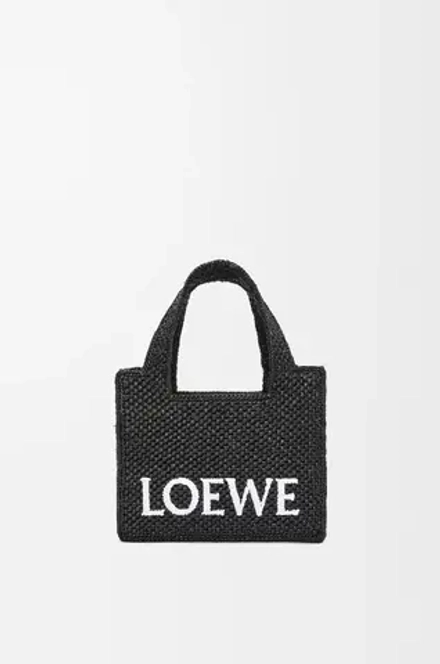 Loewe Мини-сумка Font из рафии, черный