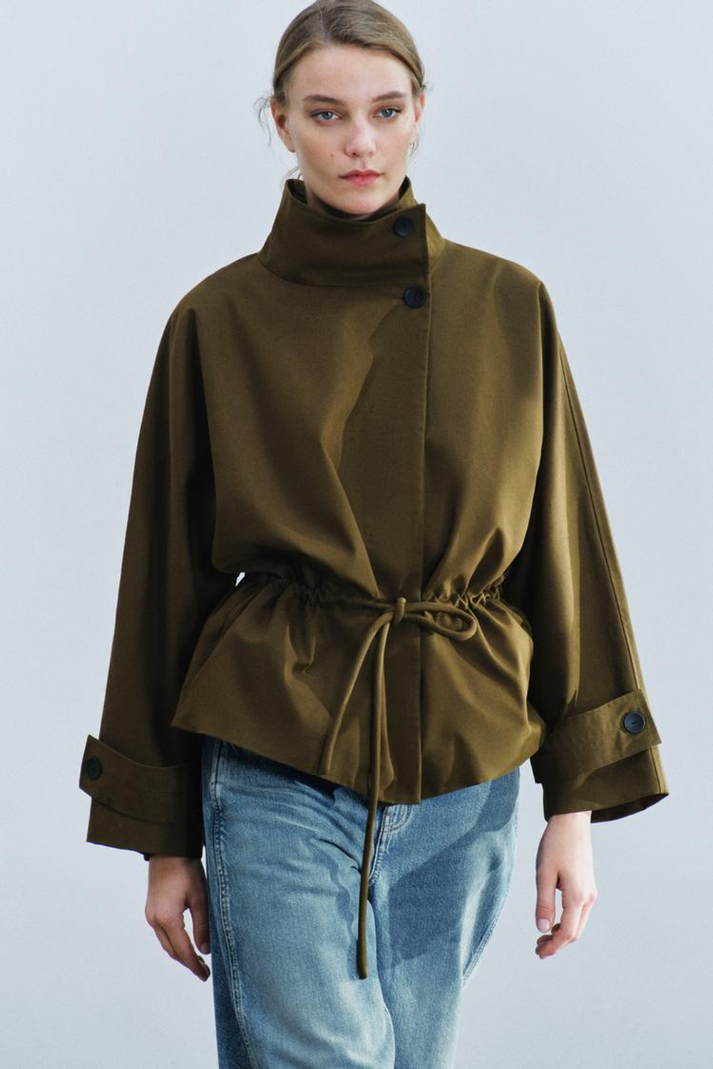 ZARA ПАРКА ОВЕРСАЙЗ — ZW COLLECTION, ОЛИВКОВЫЙ