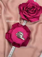 Брошь-заколка цветок "Роза" бургунди