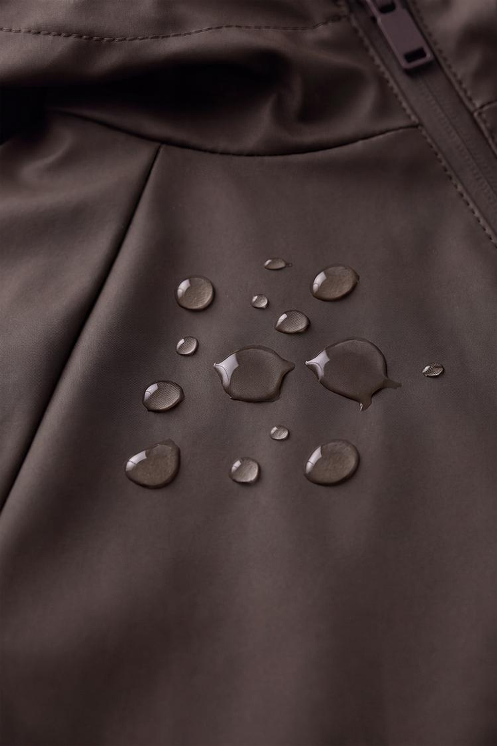 ZARA ВОДОСТОЙКИЙ ДОЖДЕВИК НА ПОДКЛАДКЕ ИЗ ИСКУССТВЕННОЙ ОВЧИНЫ, ШОКОЛАДНЫЙ