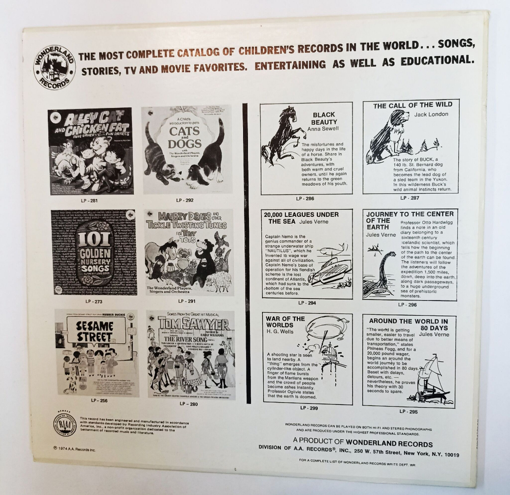 Винтажная виниловая пластинка LP Питер Пэн Peter Pan and Thumbelina Сказка На Английском Языке (USA 1968)