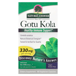 Nature's Answer, Gotu Kola 330 mg, 60 caps | Готу кола, 330 мг, 60 вегетарианских капсул