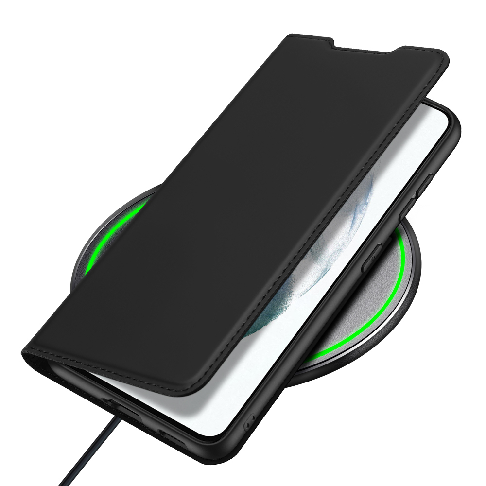 Чехол книжка из PU кожи черного цвета от Dux Ducis для Samsung Galaxy S21 FE, серия Skin Pro Series