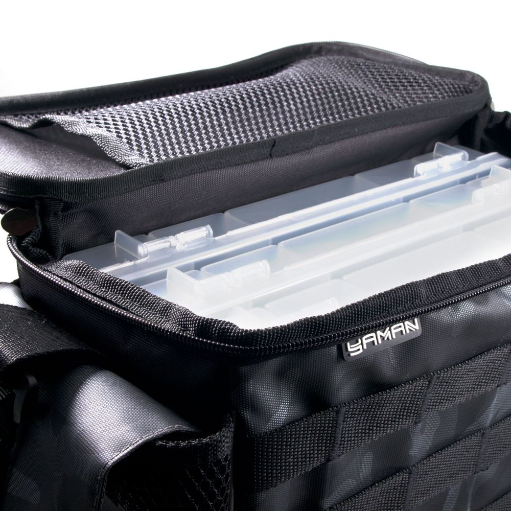 Сумка рыболовная "Yaman" Base Lure Bag L, 36х22х15 см, цв. серый камуфляж + 3 коробки LUNO 20/2/