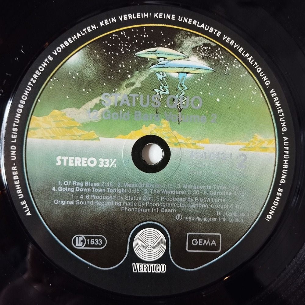 Винтажная виниловая пластинка LP Status Quo 12 Gold Bars Volume 2 (Holland 1984)