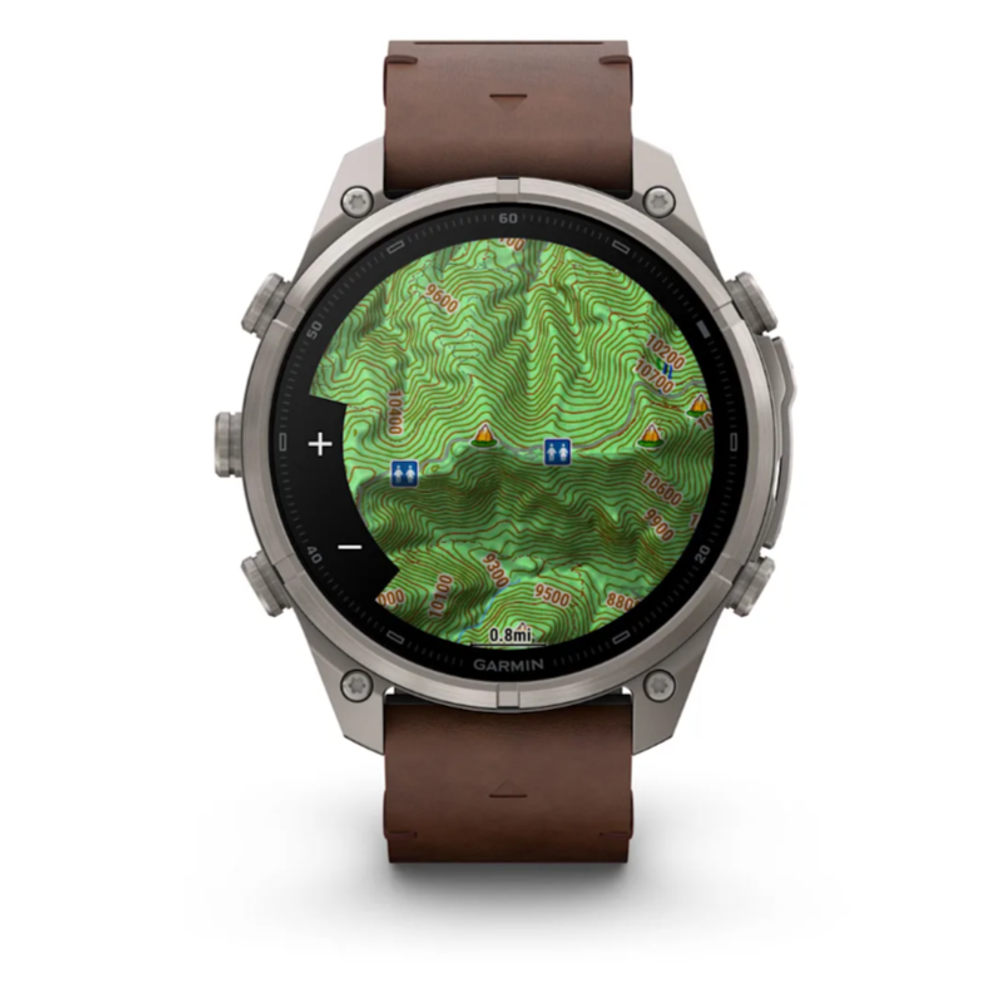 Garmin Fenix 9 Pro — 47 мм AMOLED Titanium Walnut Leather Band