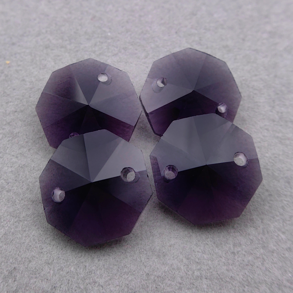 Октагон К9 14 мм с двумя отверстиями, Amethyst