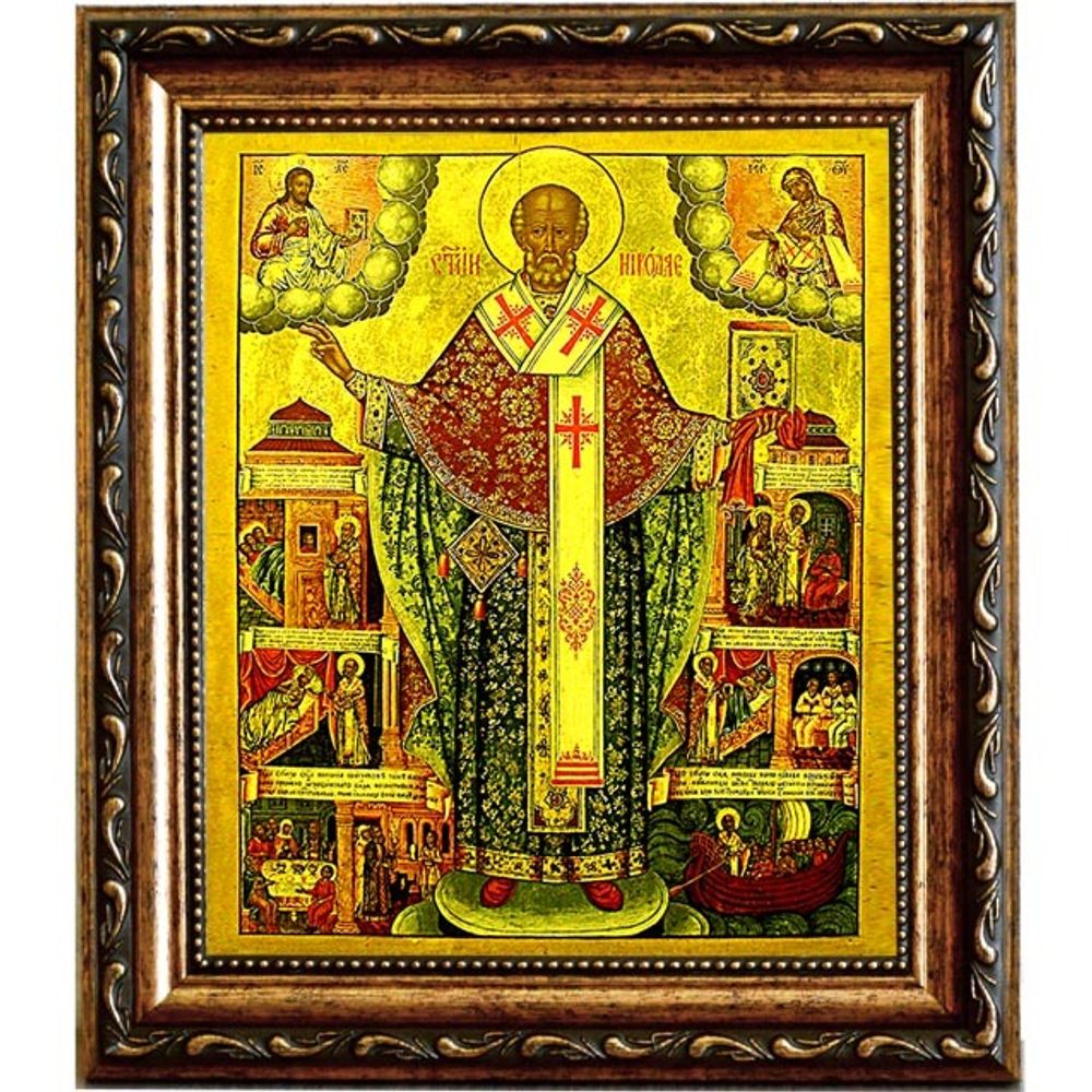 Николай Чудотворец Зарайский. Икона на холсте.