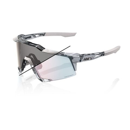 Спортивные очки с диоптриями 100% SPEEDCRAFT Polished Translucent Grey - Rose Gold Mirror Photochromic Lens