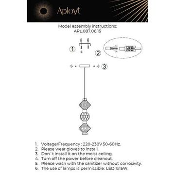 Светильник подвесной светодиодный 15W 3000K APL.087.06.15 зеленый Otylia Aployt