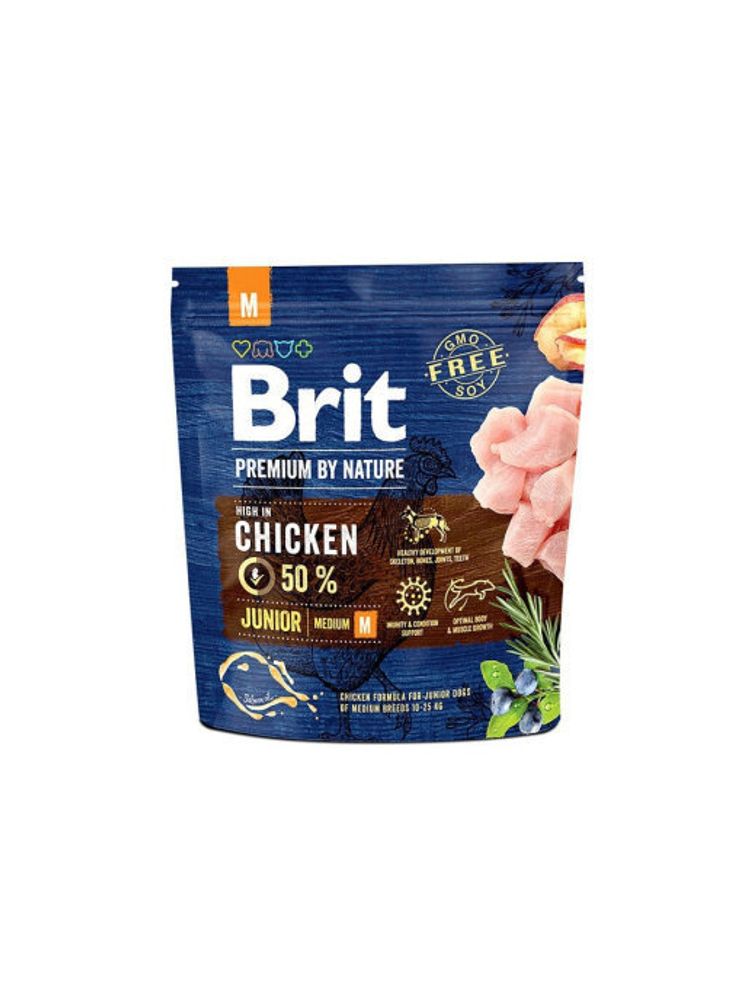 Сухой корм Brit Premium Junior Medium для щенков средних пород, 1 кг