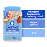 Gerber, Hearty Bits®, мультизлаковая каша, для детей от 12 месяцев, банан, яблоко, клубника, 227 г (8 унций)