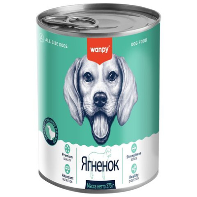 Wanpy Dog Консервы для собак из ягненка 24шт по 375 г