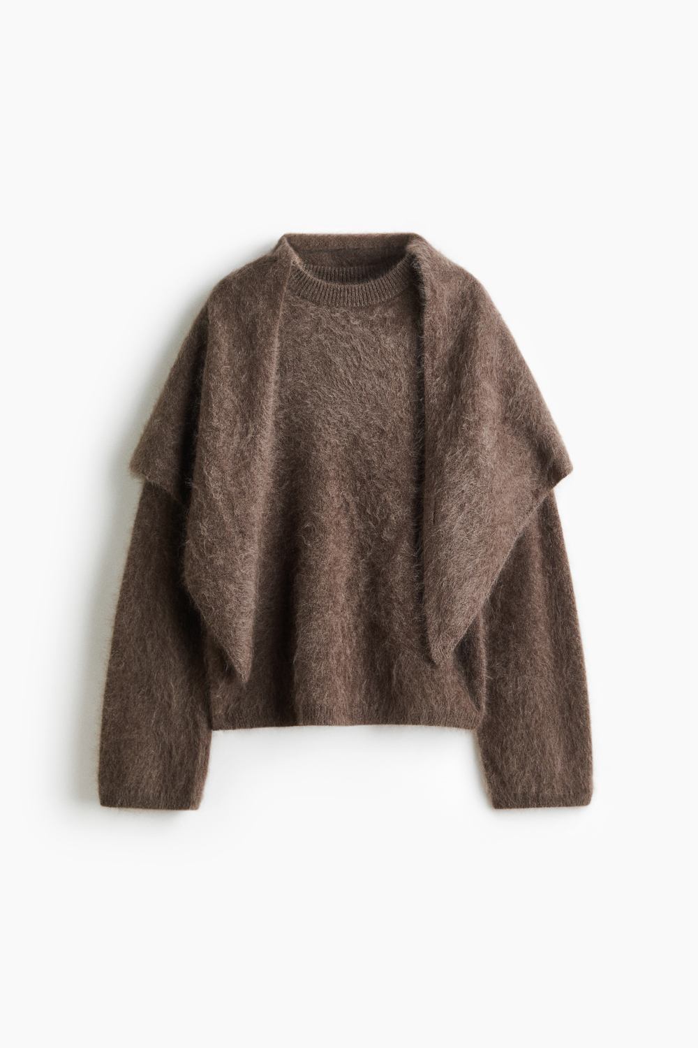Шерстяной джемпер с шалью - H&M