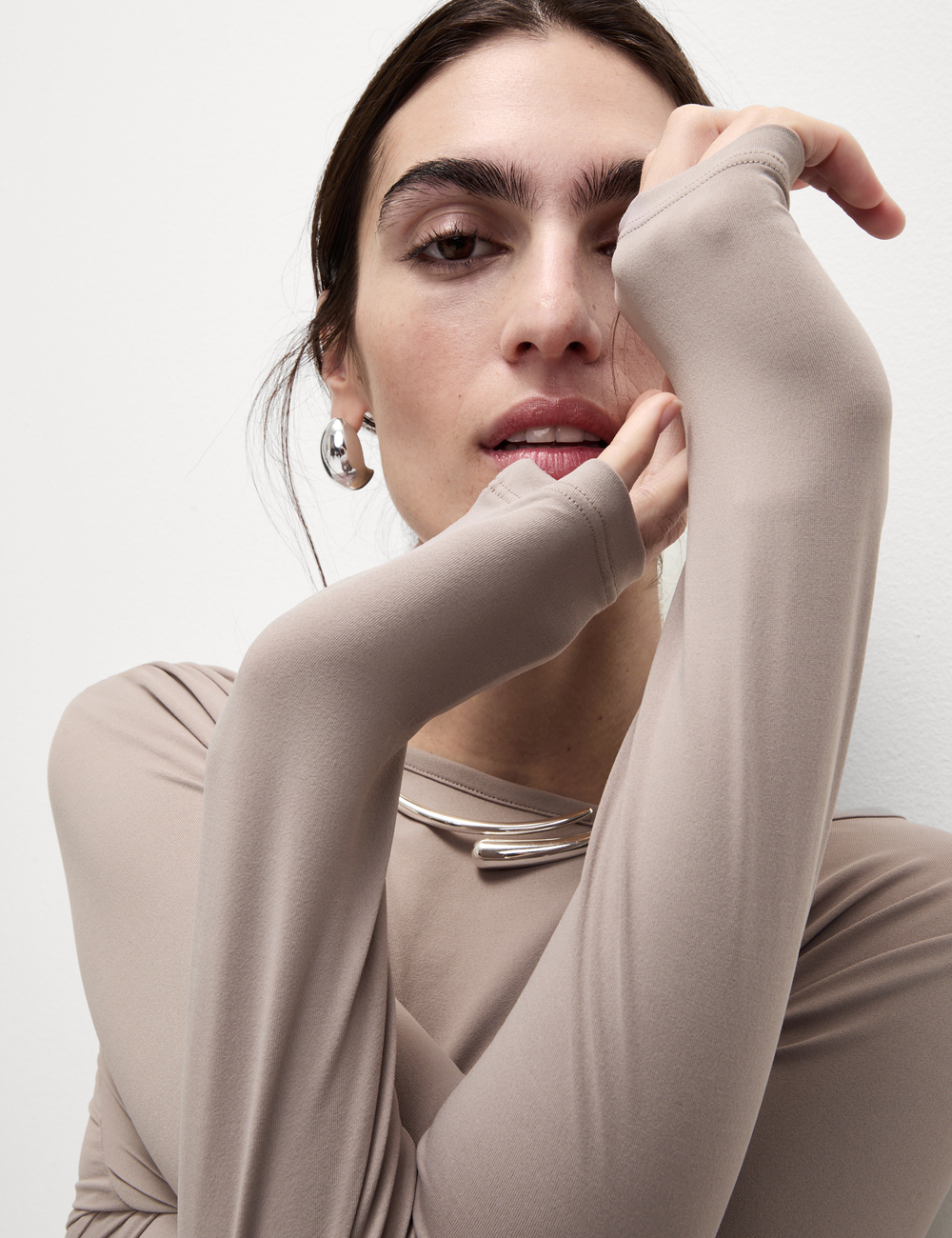 Блузка с длинными рукавами прямого кроя T43003825 - Marks & Spencer