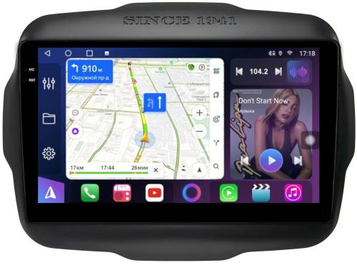 Магнитола для Jeep Renegade 2014-2021 - FarCar S500-TS10 монитор 9.5" QLED на Android 14, Быстрая, CarPlay, 4G SIM-слот