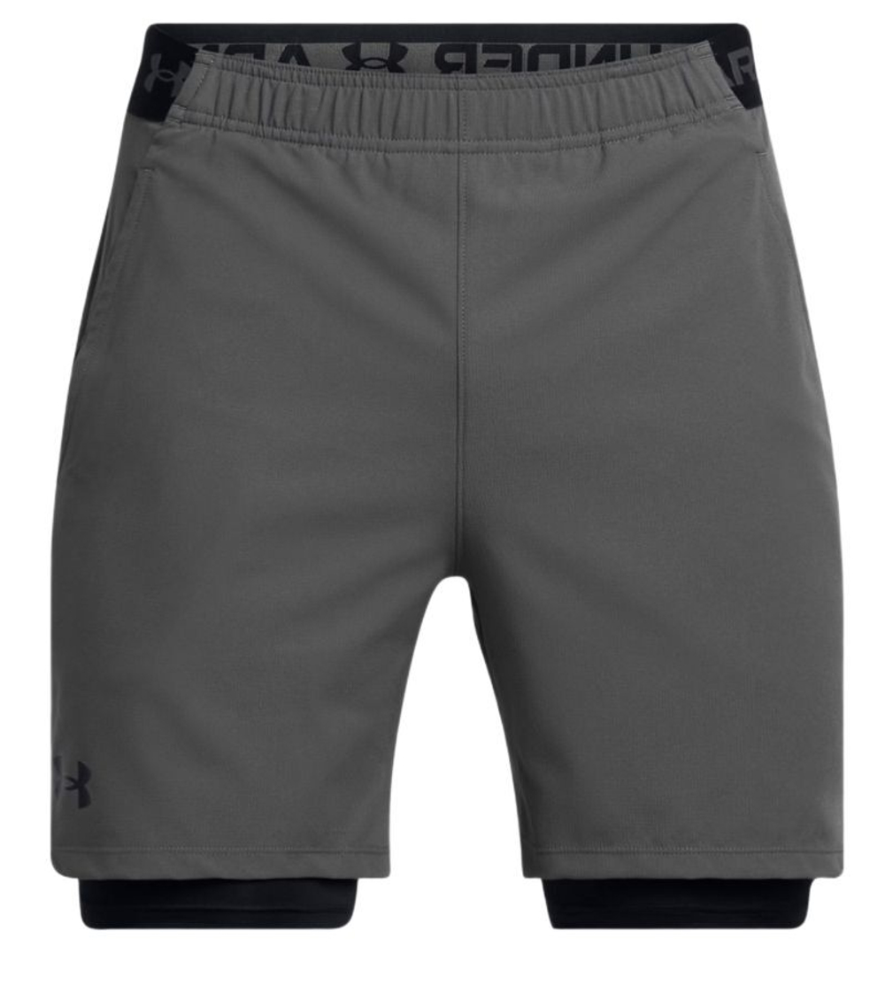 Мужские теннисные шорты Under Armour Vanish Woven 2-in-1 - Castlerock/черный