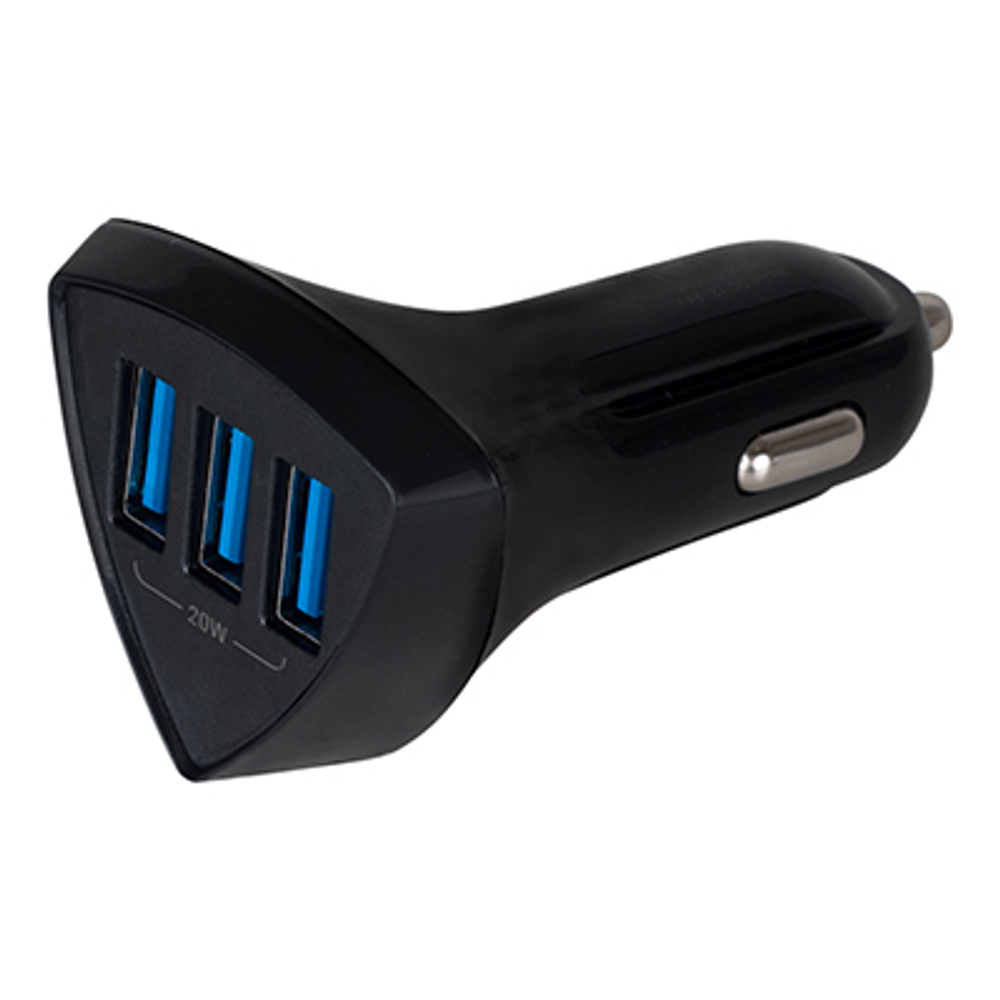 Адаптер 12/24 В 20 Вт 3 USB 3.0 A QC треугольный черный Skyway