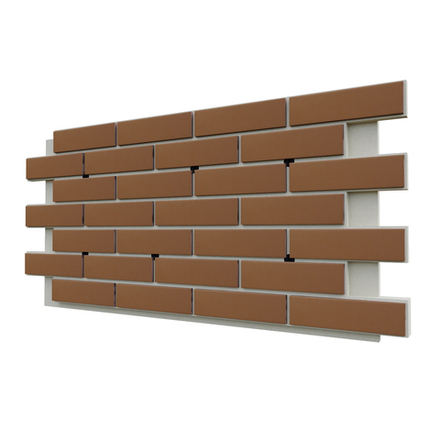 Клинкерная фасадная термопанель ЭППС Cerrad Brazowa gladka 1150x540