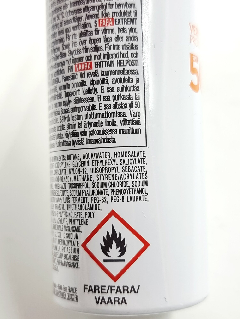 солнцезащитный спрей для лица Garnier Ambre Solaire Over Makeup супер SK50 УФ 75 мл (Из Финляндии)