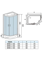 Душевая кабина WeltWasser WERRA XL 1202 L 10000014053 90x1200x226 поддон средний